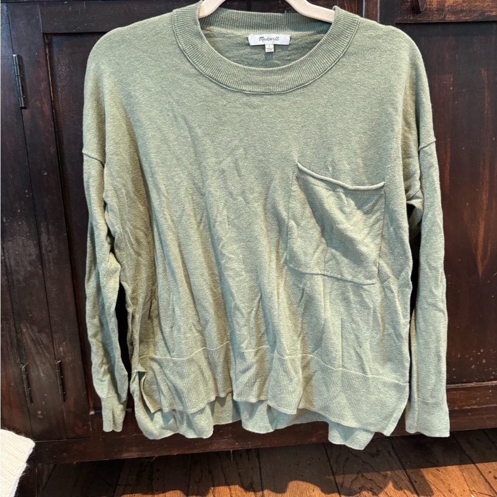 Olive Green Madewell Sage Knit Sweater. Size Small